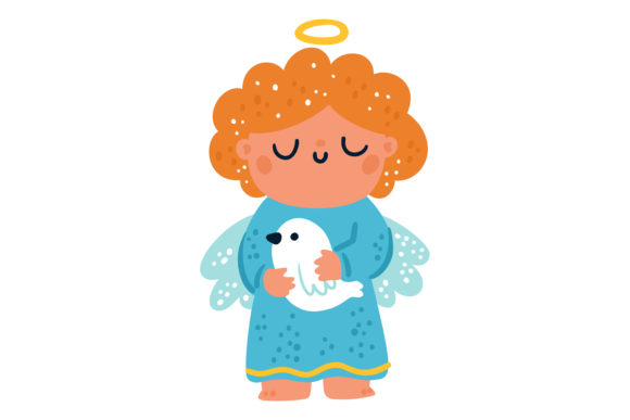 Angel Baby with White Dove. Christian De