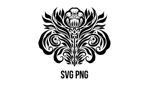 Black Symmetrical Floral Pattern: A Study in Elegance and Precision