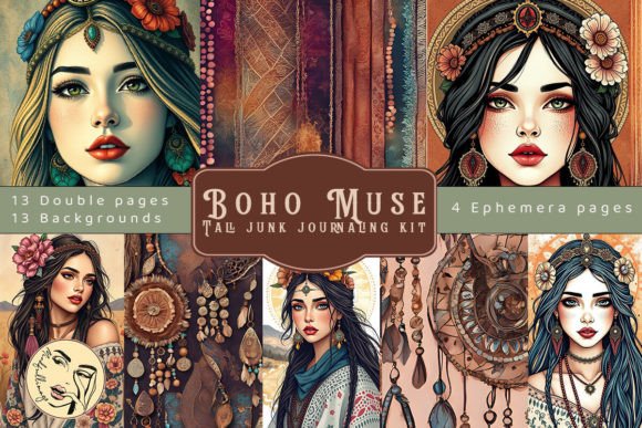 Boho Muse Tall Junk Journaling Kit: A Creative Journey Through Bohemian Artistry