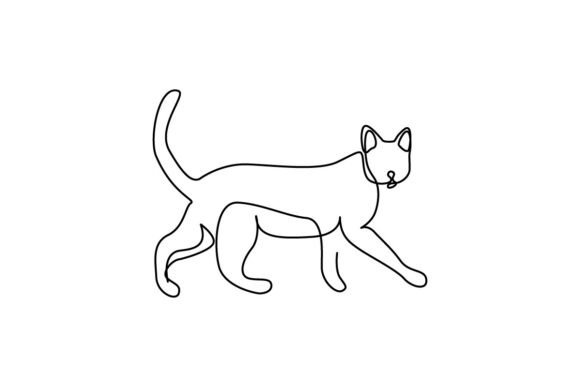 Cat Continuous Line Art