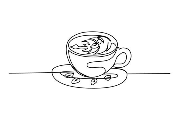 Coffee Drink Continuous Line: A Design for Coffee Lovers and Creators