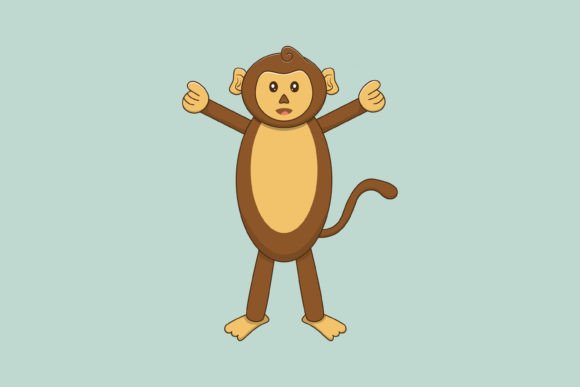 Cute Cartoon Monkey Vector Flat: A Versatile Design Asset for Creators and Businesses