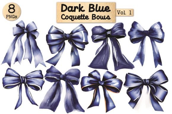 Dark Blue Coquette Bows Vol. 1