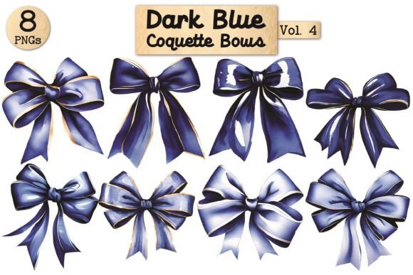 Dark Blue Coquette Bows Vol. 4