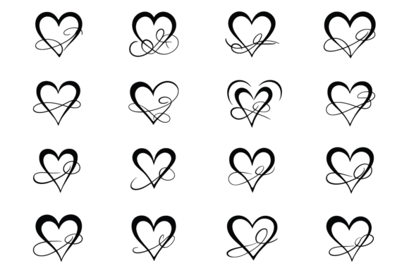Elegant Heart Flourish Designs Pack