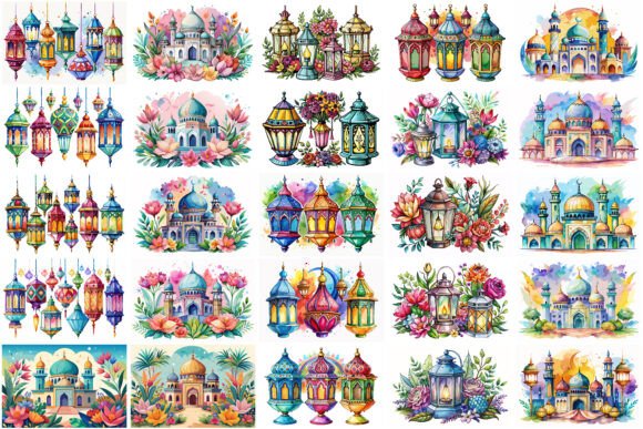 Exploring the Versatility of Watercolor Islamic Clipart Bundle