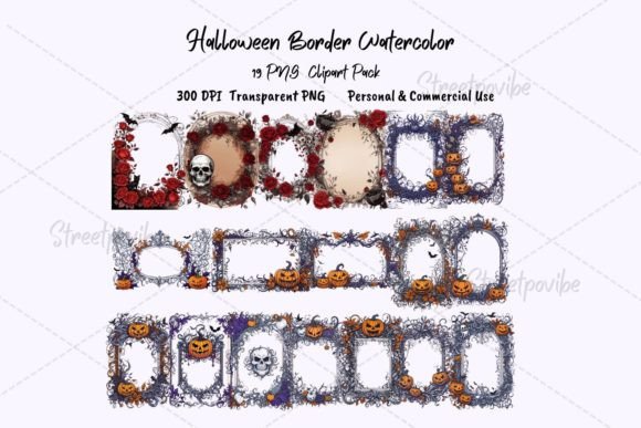 Halloween Border Watercolor Clipart PNG: A Creative Resource for All Your Design Needs