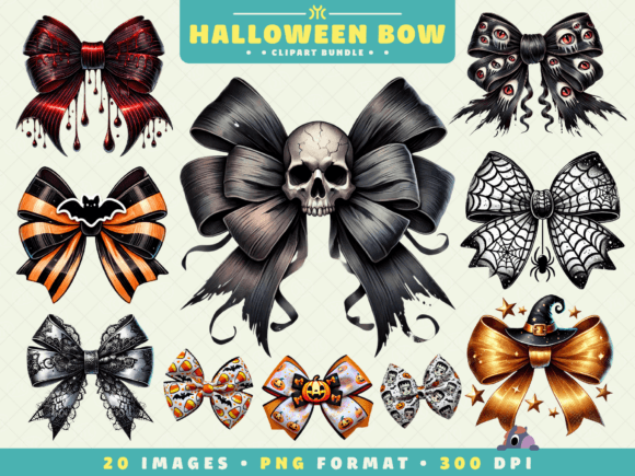 Halloween Bow Clipart: A Spooky and Festive Addition to Your Creative Projects