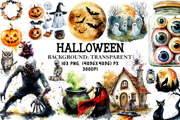 Halloween Clipart Bundle: Spookify Your Designs with Creative Freedom