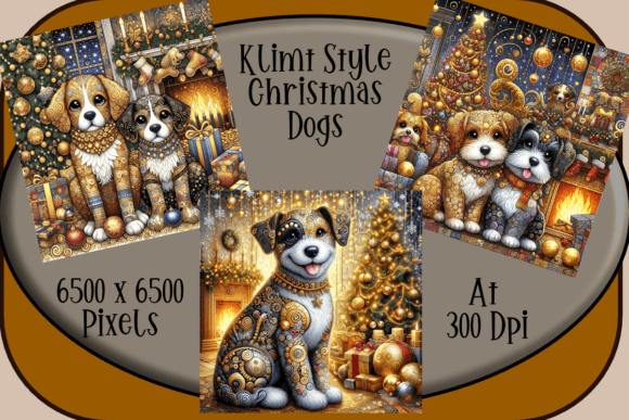Klimt-Inspired Christmas Dogs: A Unique Fusion of Art and Festivity