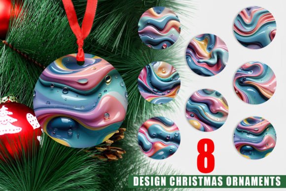 Ornament 3D Flowing Pastel: A Versatile and Elegant Design for Christmas Decor