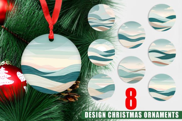 Ornament Serene Line Landscape: A Versatile Design for Christmas Decor