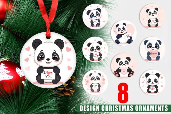 Ornament Valentine Panda Cartoon: A Unique Addition to Your Holiday Decor