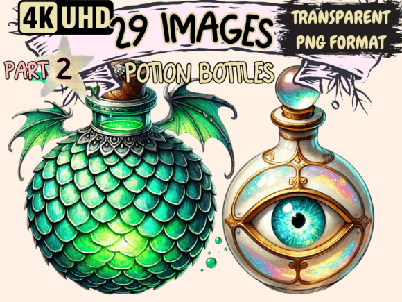 Potion Bottles Clipart P2: A Magical Resource for Creative Projects