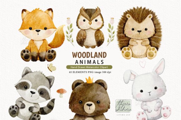 Watercolor Woodland Clipart