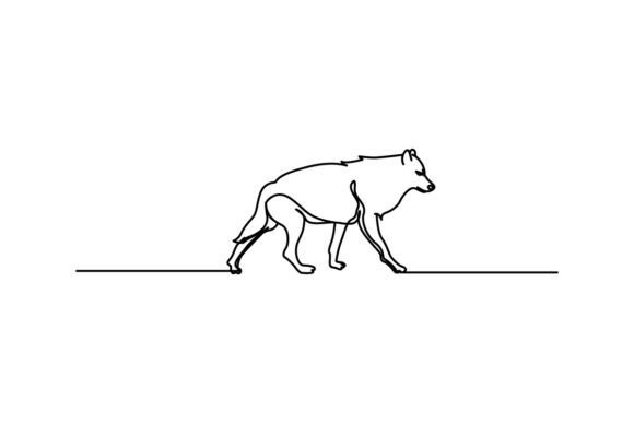 Wolf Continuous Line Art
